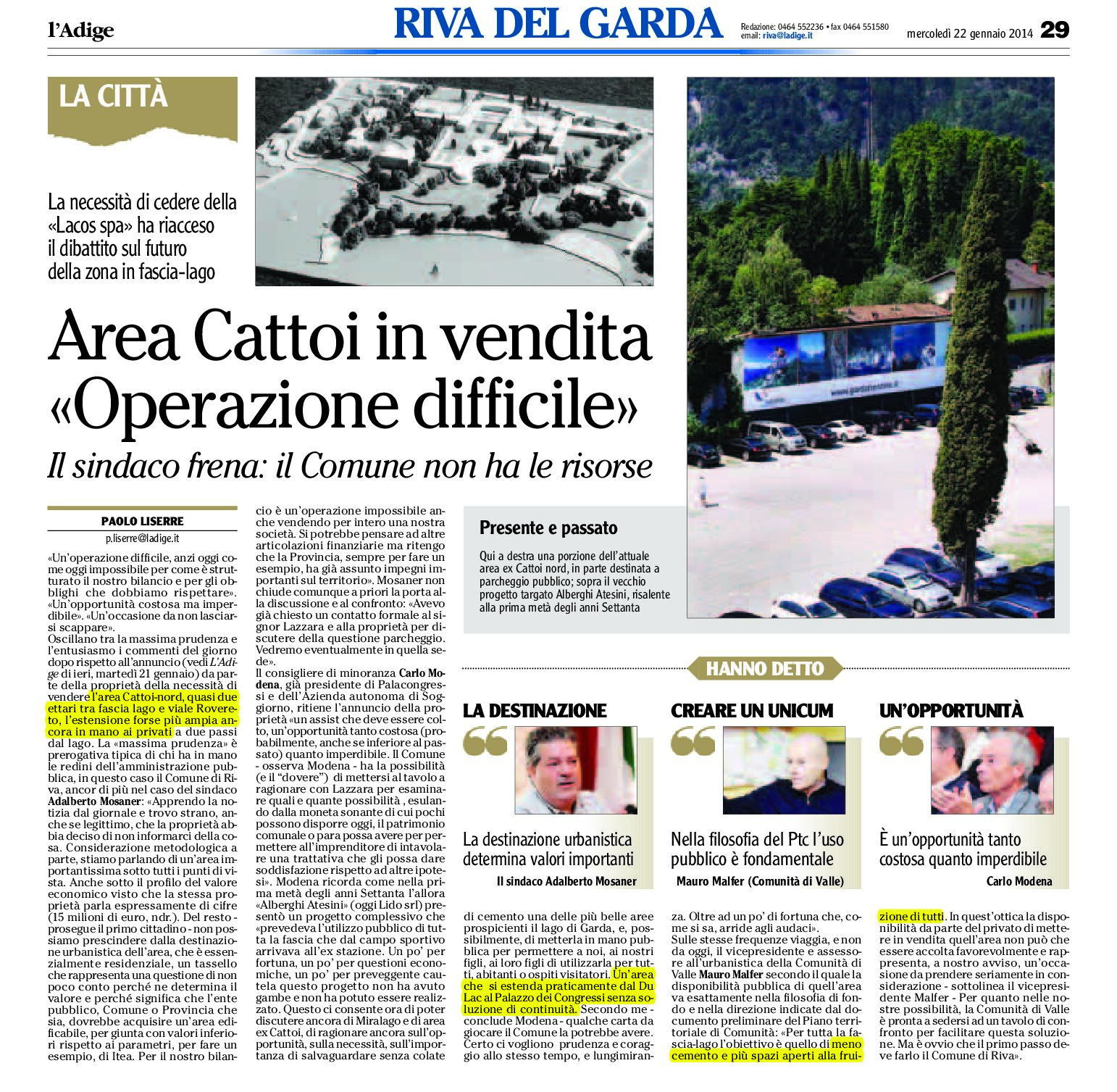 Riva: area Cattoi in vendita “operazione difficile”. Il sindaco frena