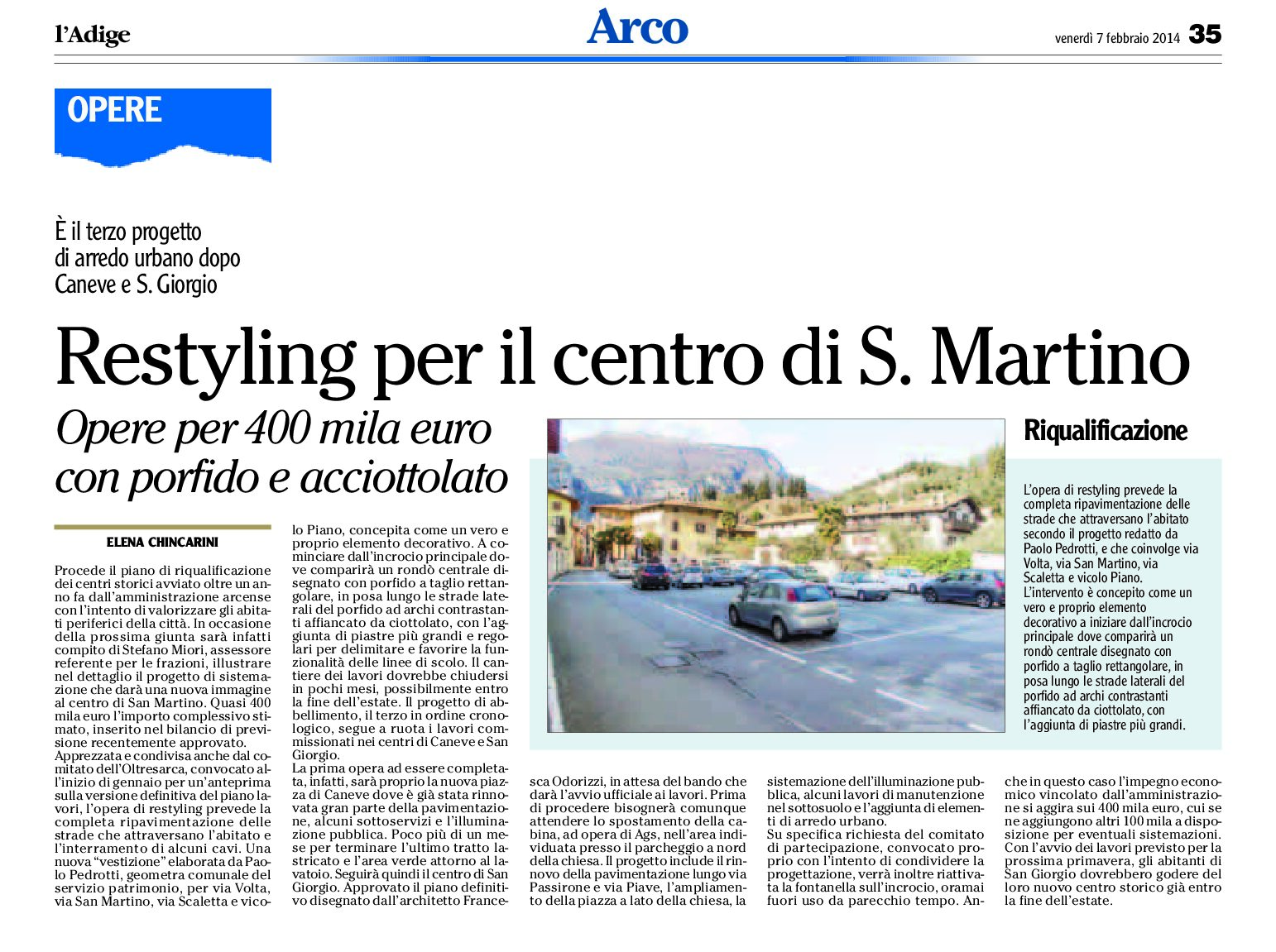 Arco: restyling per il centro di S. Martino