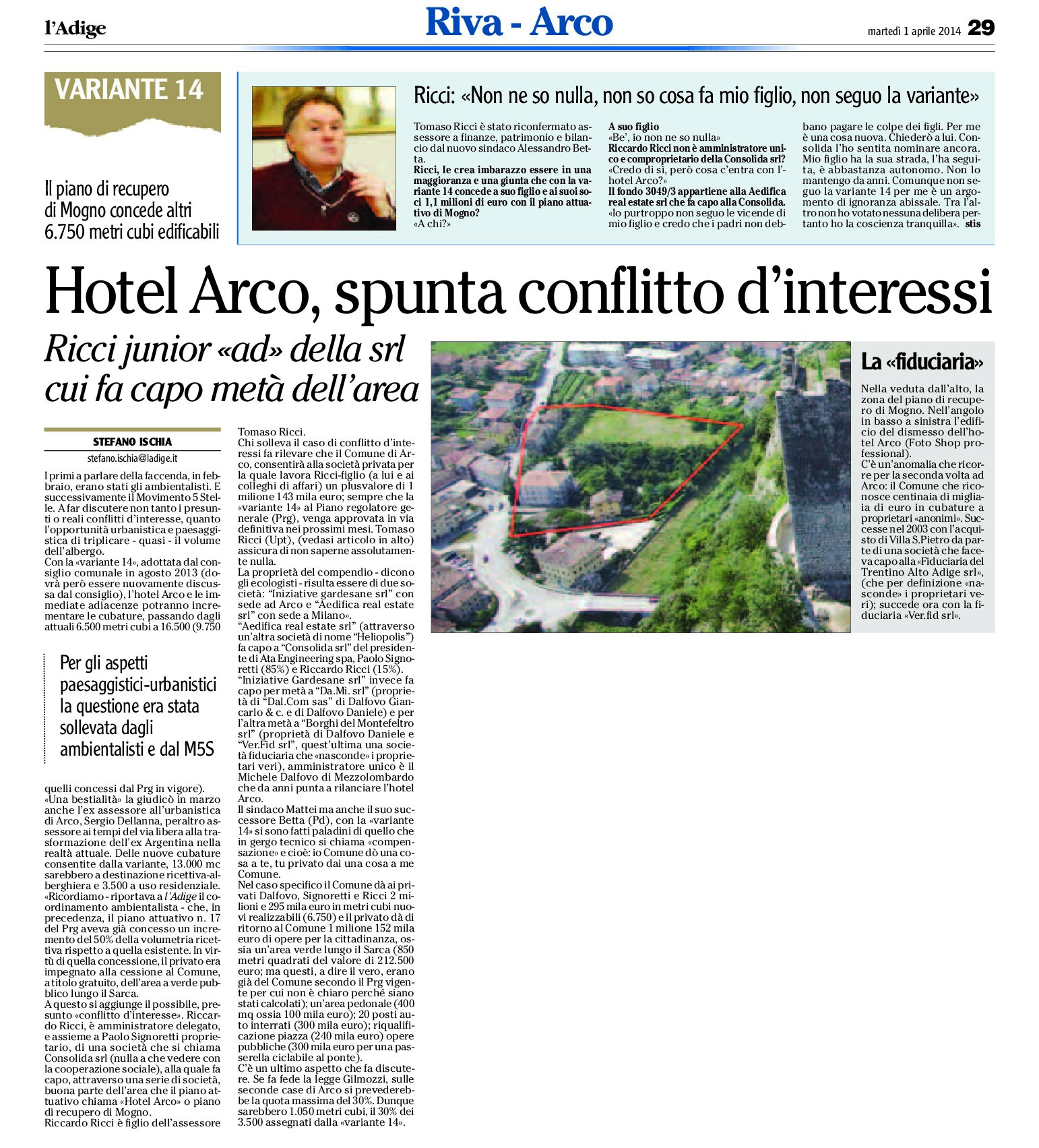 Hotel Arco, spunta il conflitto d’interessi