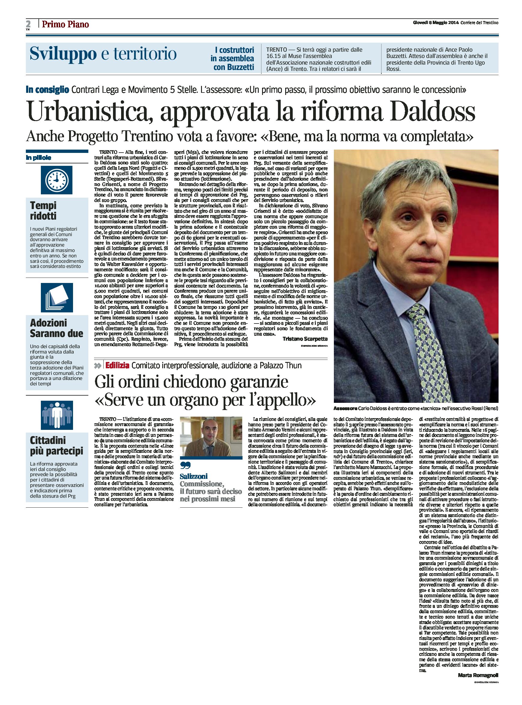 Trento: urbanistica, approvata la riforma Daldoss