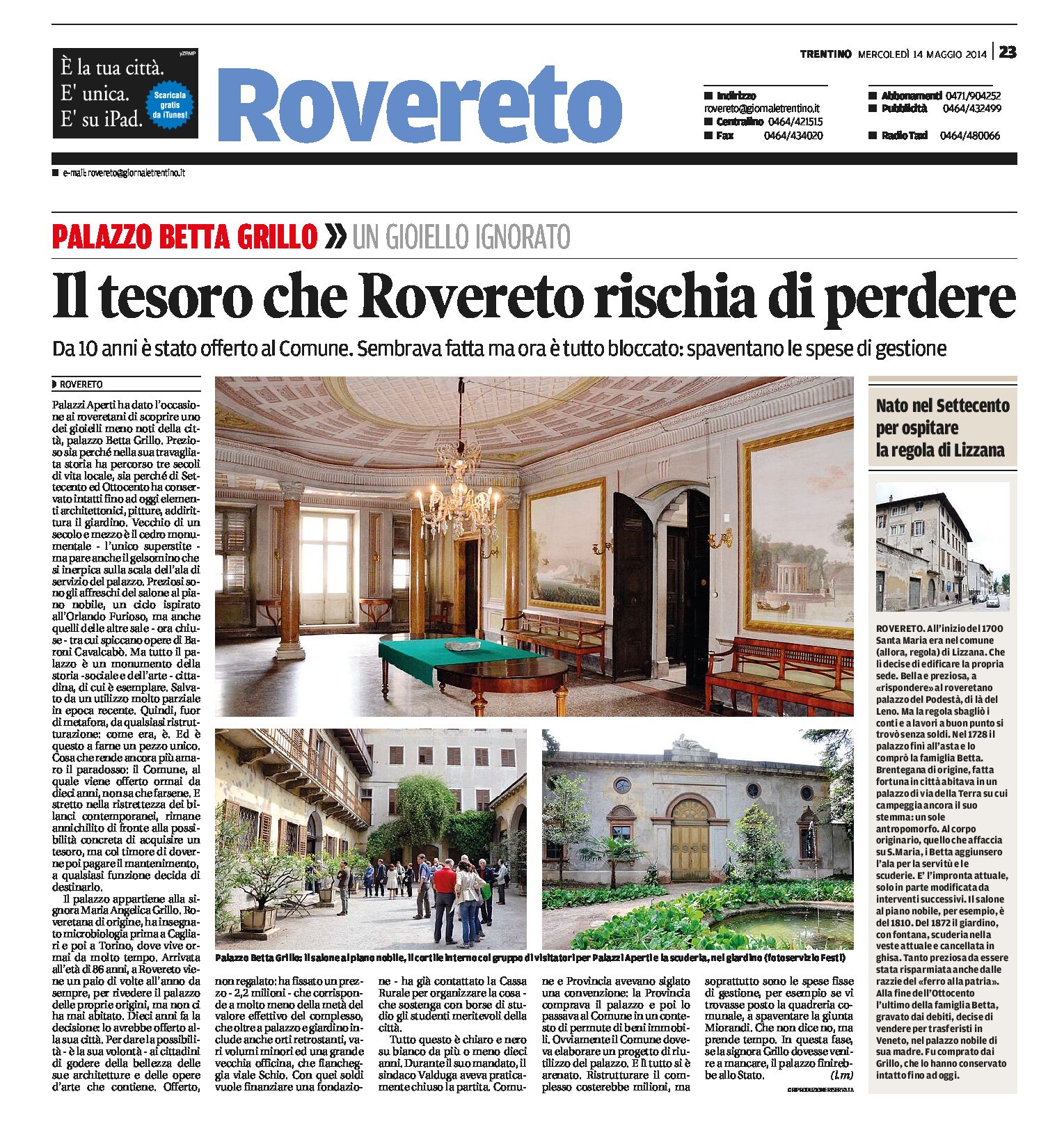 Palazzo Betta Grillo: il tesoro che Rovereto rischia di perdere