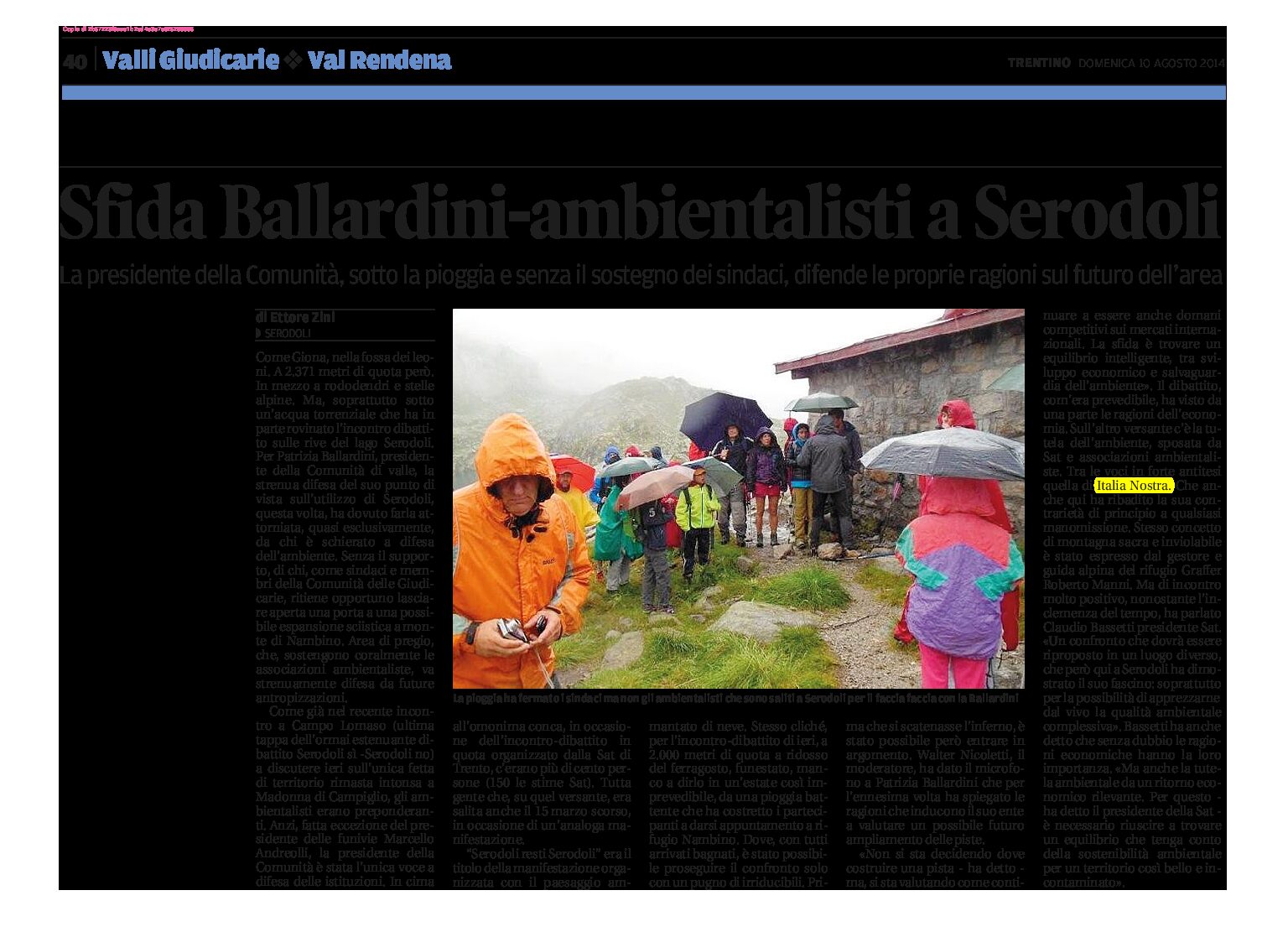 Serodoli: sfida Ballardini – ambientalisti