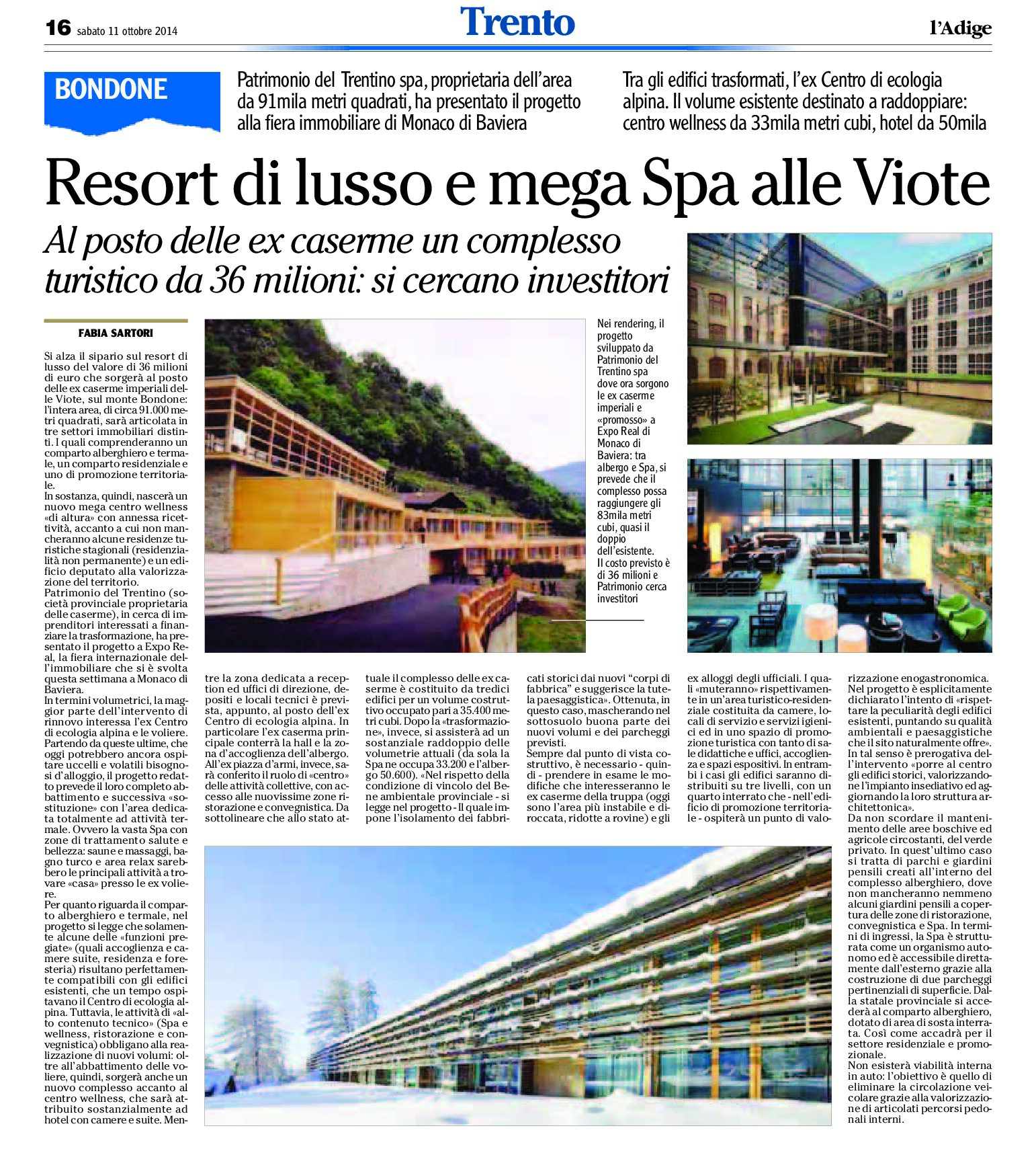 Trento, Bondone: Resort di lusso e mega Spa alle Viote