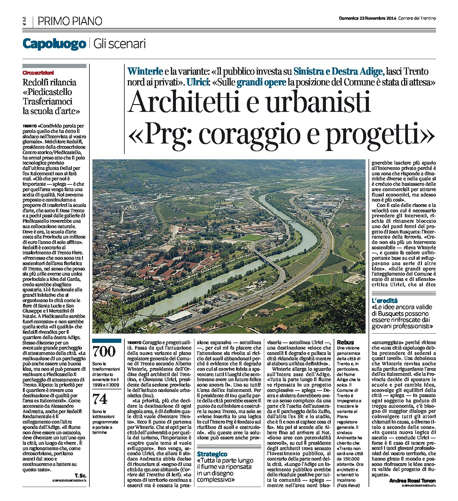 Trento, Variante al Prg: architetti e urbanisti “ci vogliono coraggio e progettualità”