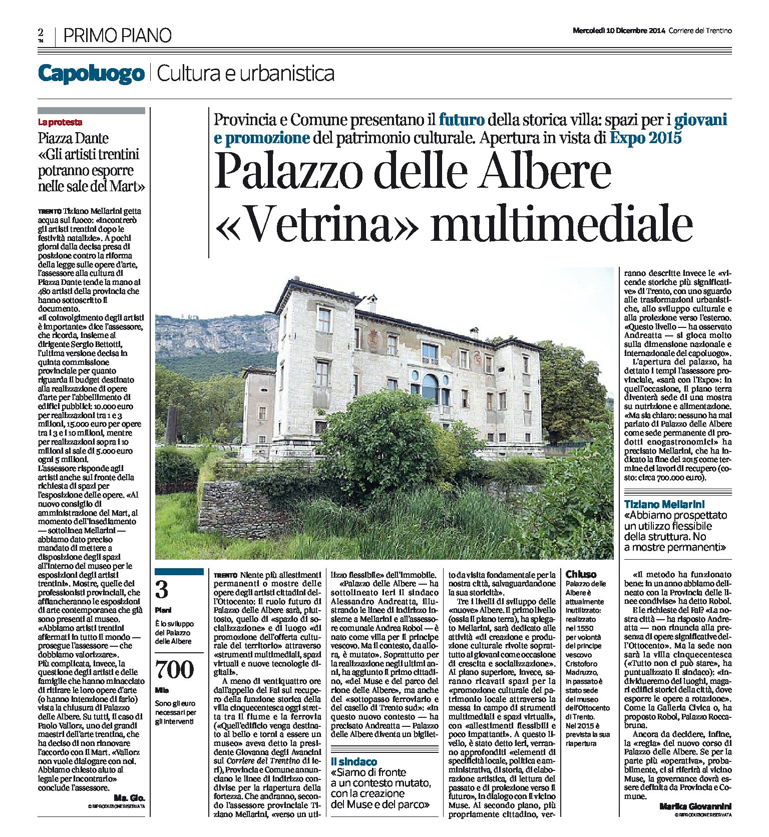 Trento: Palazzo delle Albere, vetrina multimediale