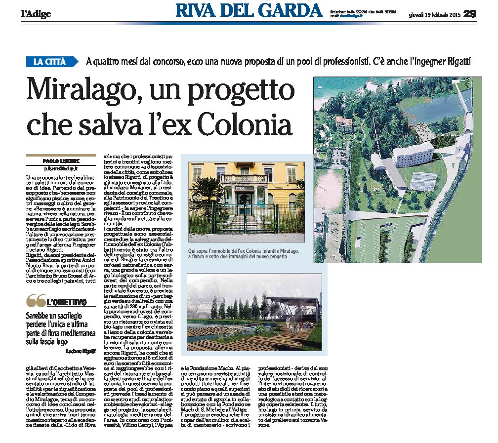Riva, Miralago: un progetto che salva l’ex Colonia
