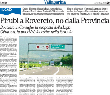 Valdastico: a Rovereto, no dalla Provincia