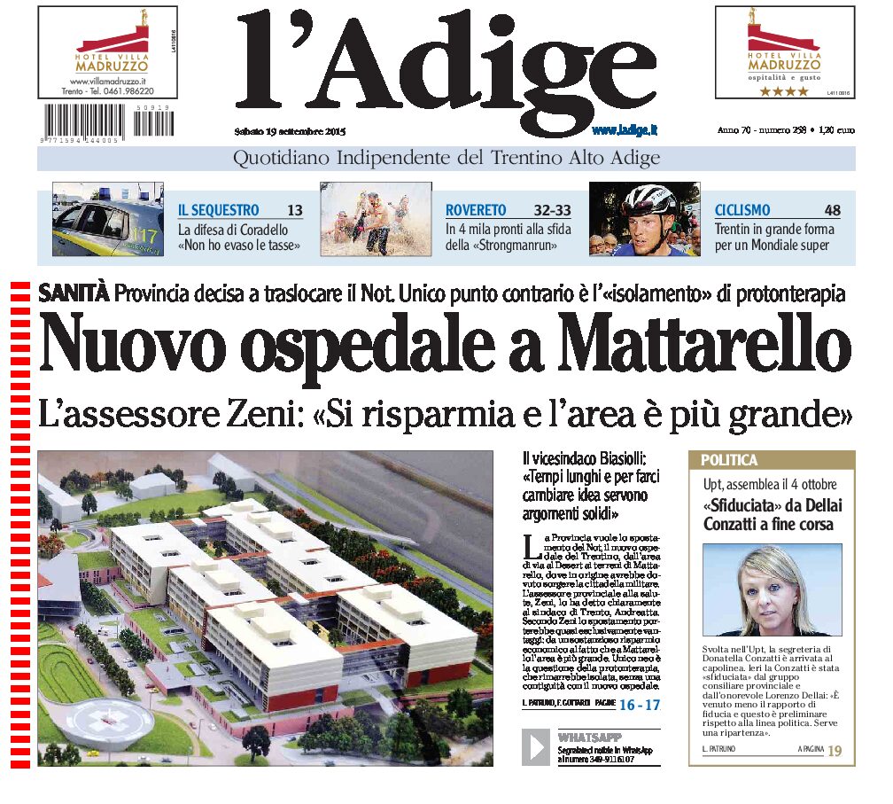 Trento, Not: il nuovo ospedale a Mattarello