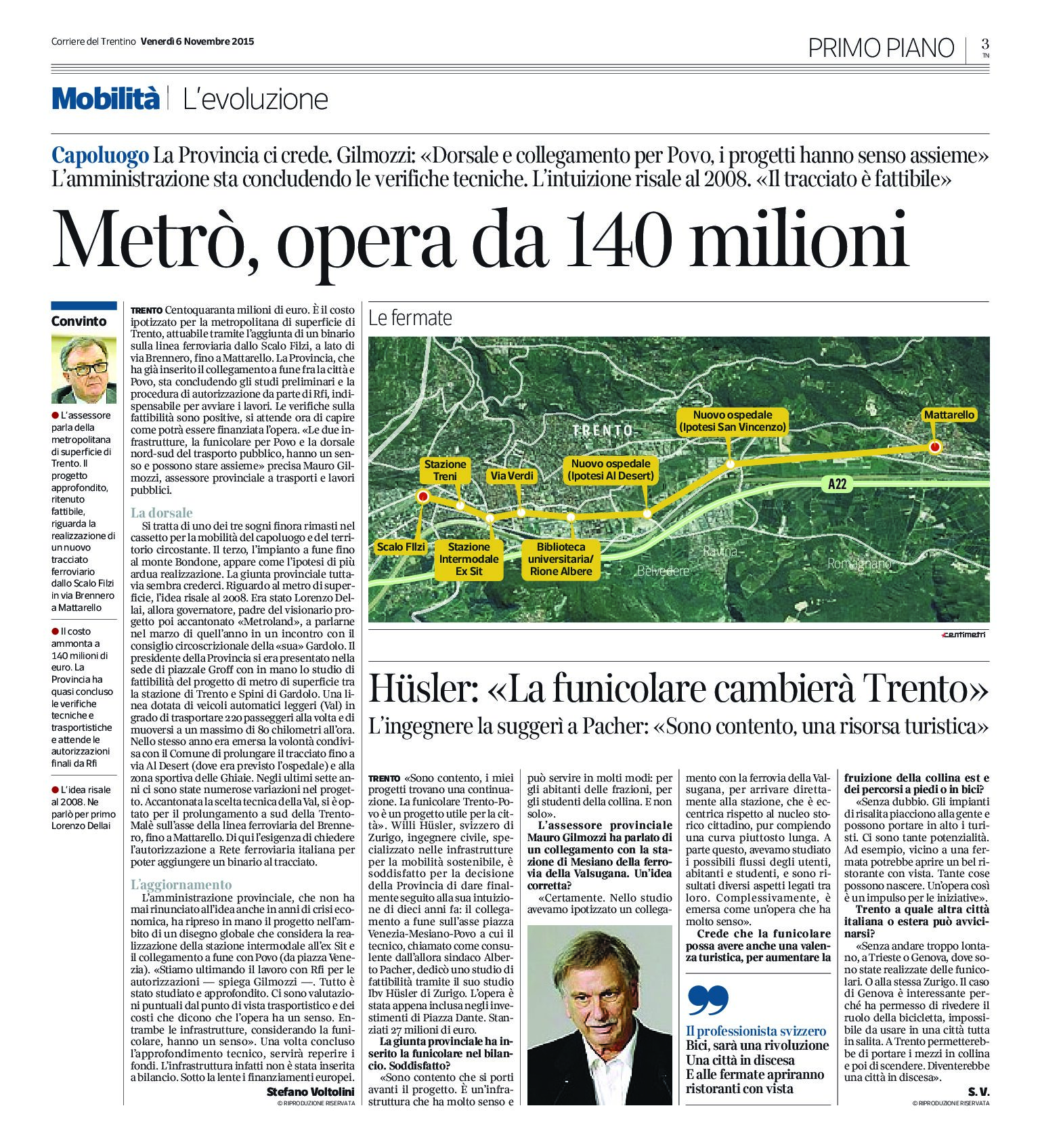 Trento: metrò e funicolare “i progetti hanno senso assieme”