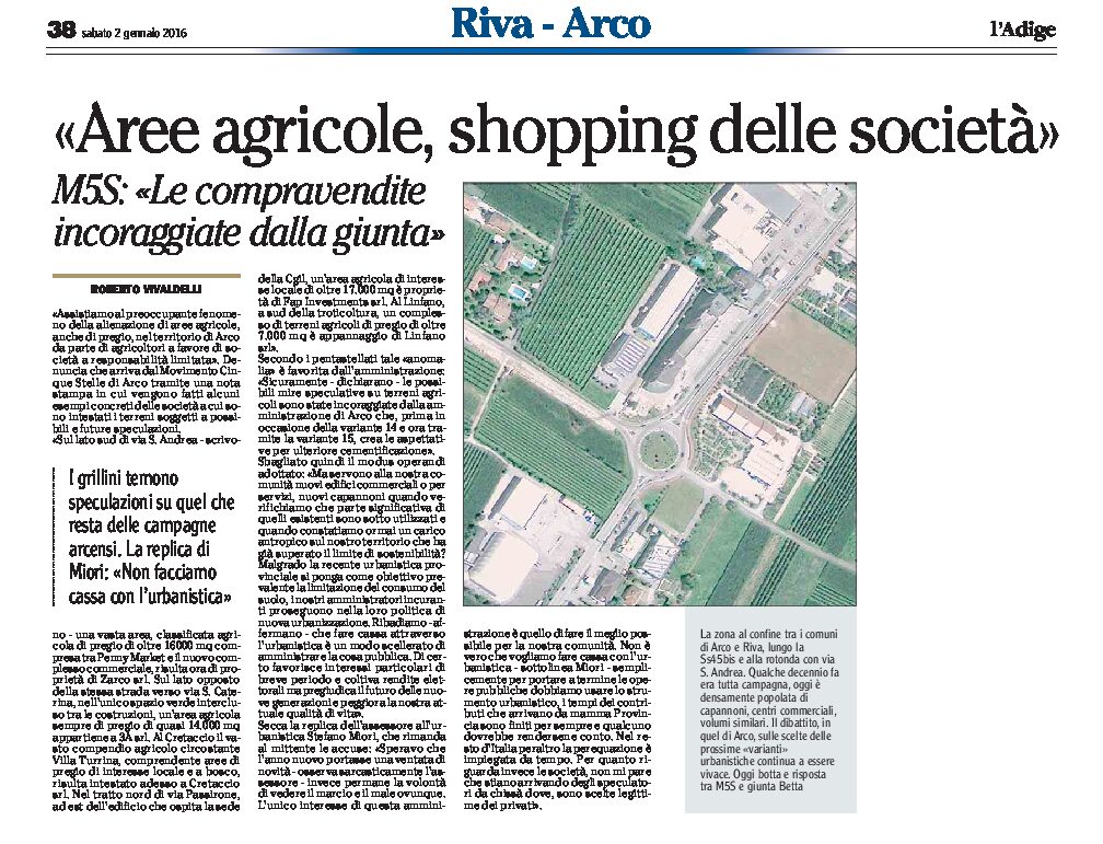Arco: aree agricole, shopping delle società.