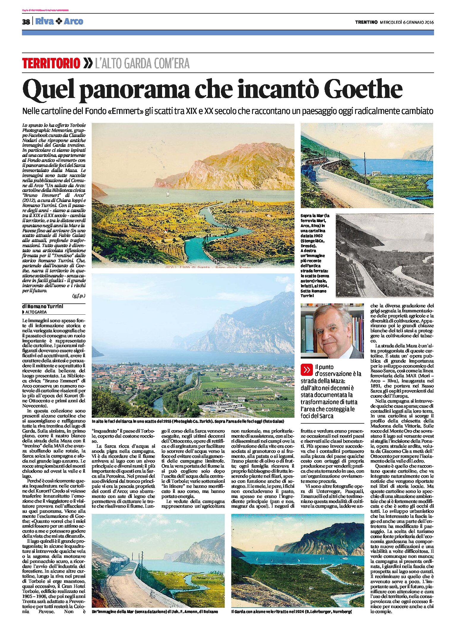 Alto Garda, paesaggi: foto di panorami antichi nelle cartoline della biblioteca “Emmert” ad Arco