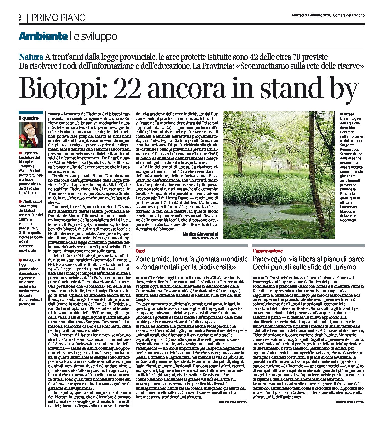 Biotopi: 22 ancora in stand-by.