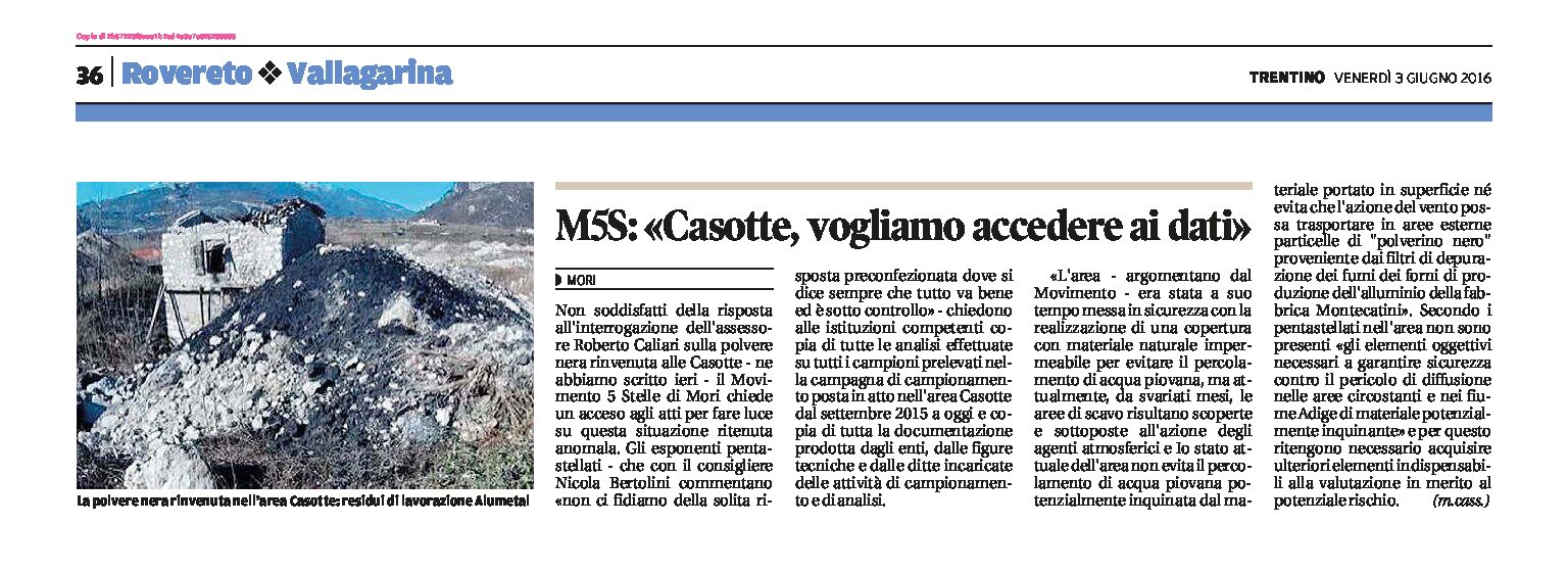 Mori, Casotte: M5S “vogliamo accedere ai dati”.