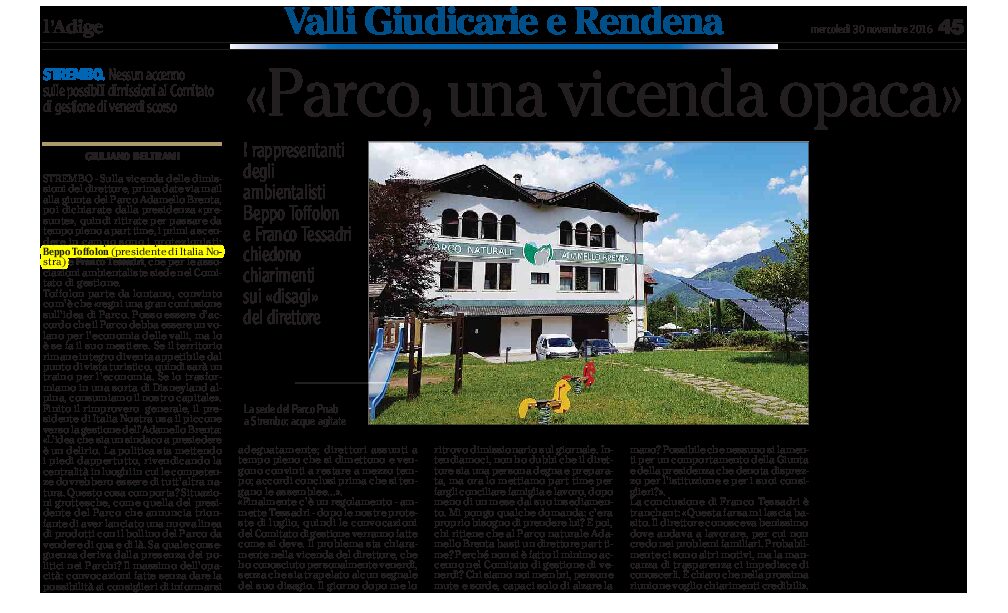 Adamello Brenta: Italia Nostra “Parco, una vicenda opaca”. Gli ambientalisti chiedono chiarimenti
