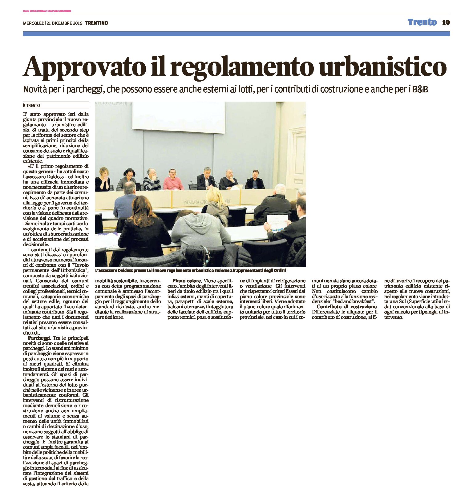 Trentino: approvato il regolamento urbanistico