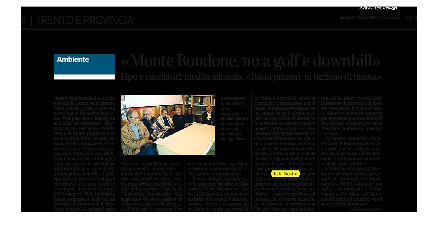 Monte Bondone: no a golf e downhill.