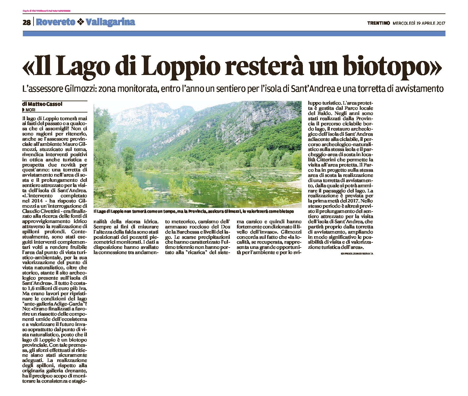 Lago di Loppio: resterà un biotopo