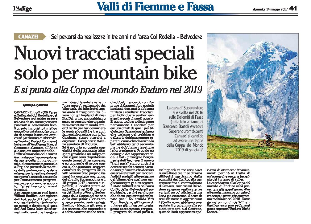 Canazei: nuovi tracciati speciali solo per mountain bike