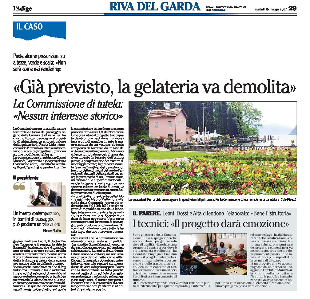 Riva, Punta Lido: la gelateria va demolita. Per la Commissione tutela “nessun interesse storico”