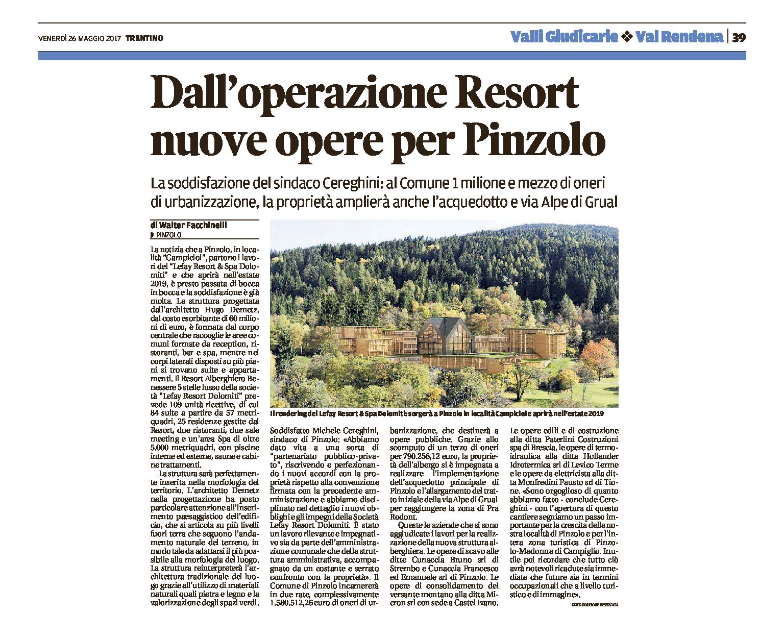 Pinzolo: dall’operazione Resort, nuove opere per la località
