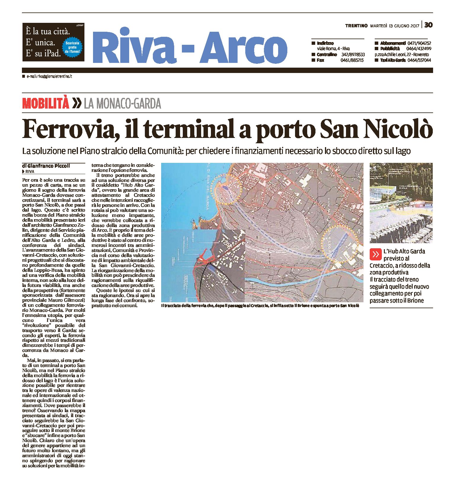 Ferrovia Monaco-Garda: il terminal a porto San Nicolò, per i finanziamenti