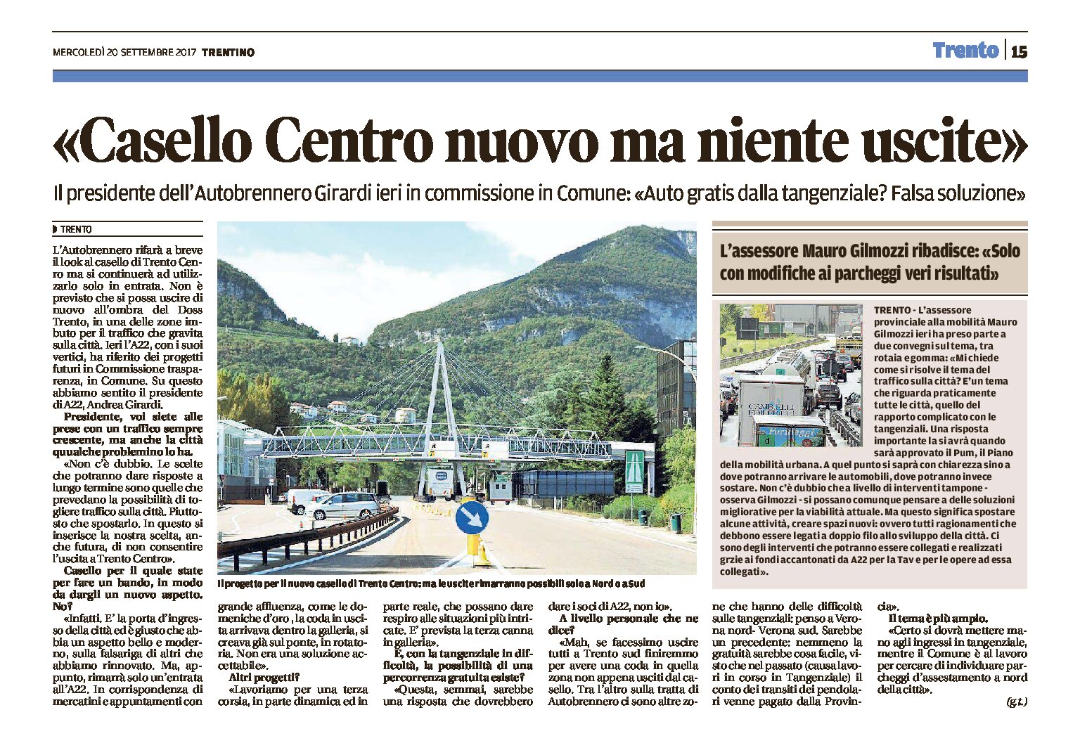 Trento: casello centro nuovo ma niente uscite