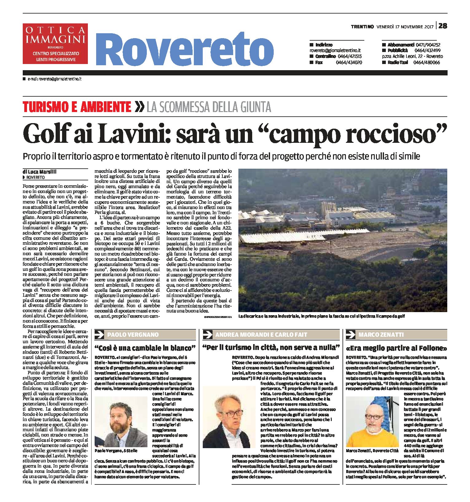 Rovereto: il golf ai Lavini sarà un “campo roccioso”, punto di forza del progetto
