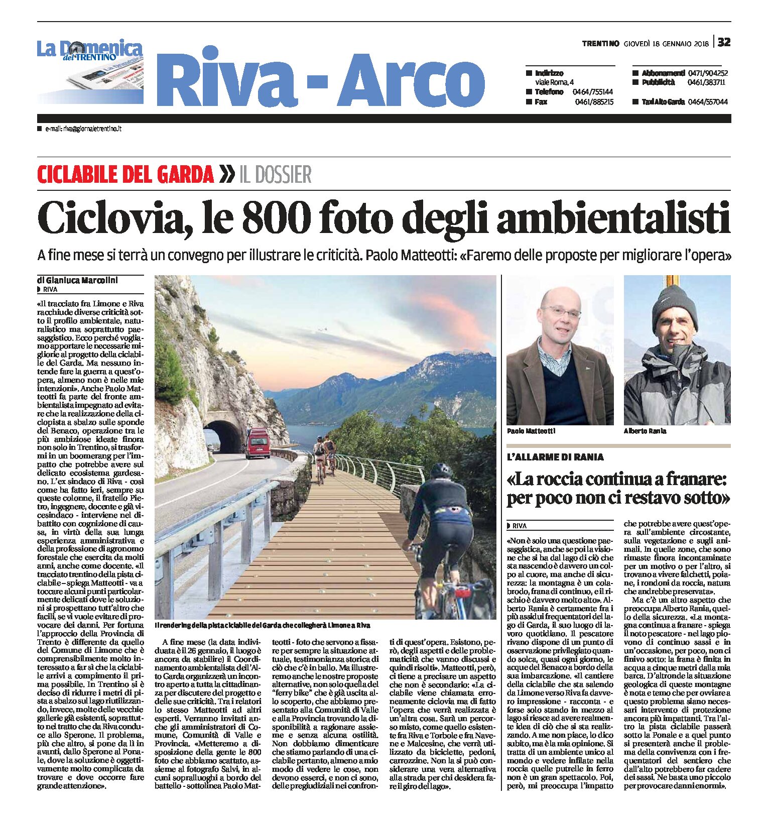 Ciclopista sul Garda: 800 foto degli ambientalisti. A fine mese un convegno