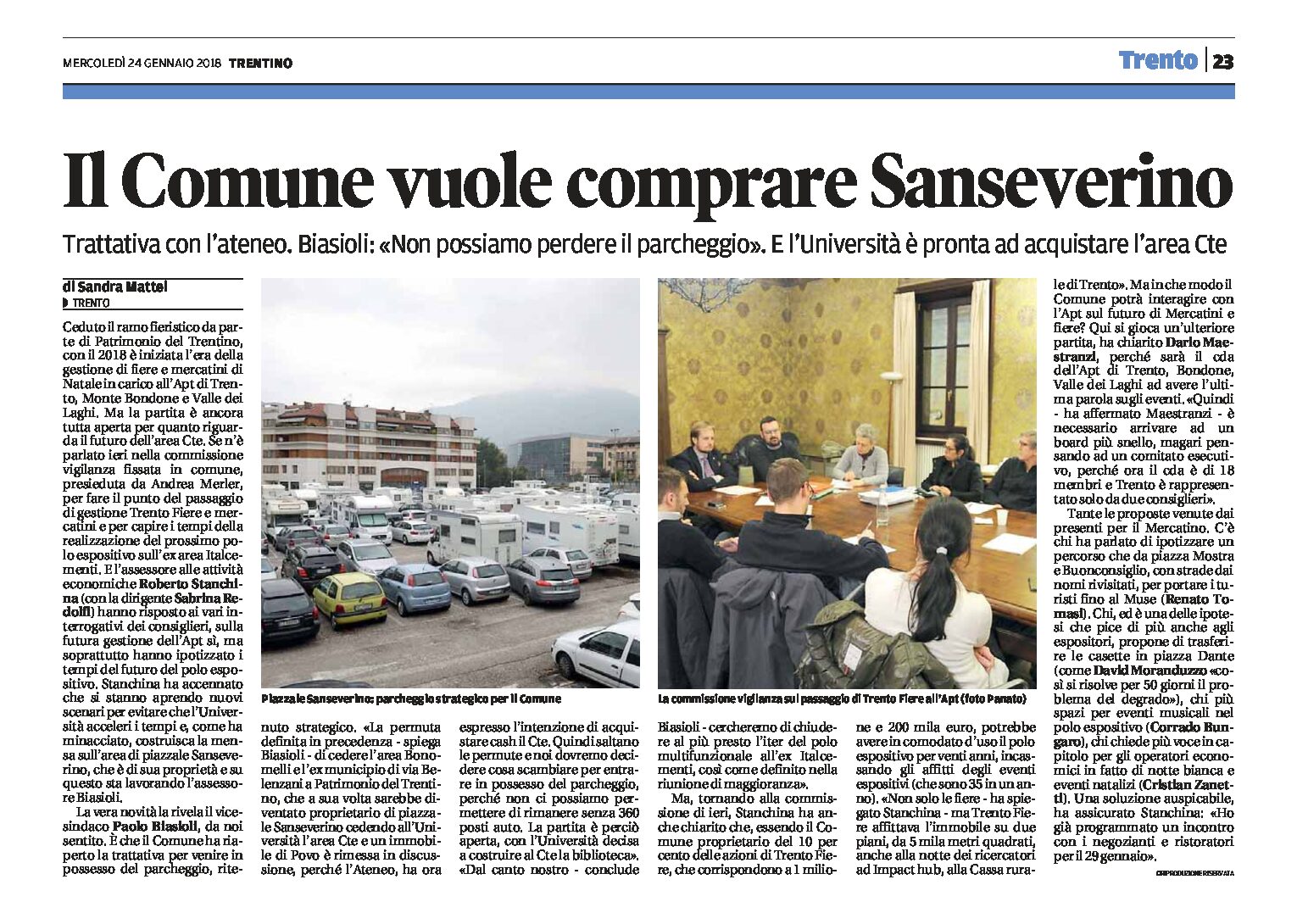 Trento: il Comune vuole comprare Sanseverino. Università pronta ad acquistare l’area Cte