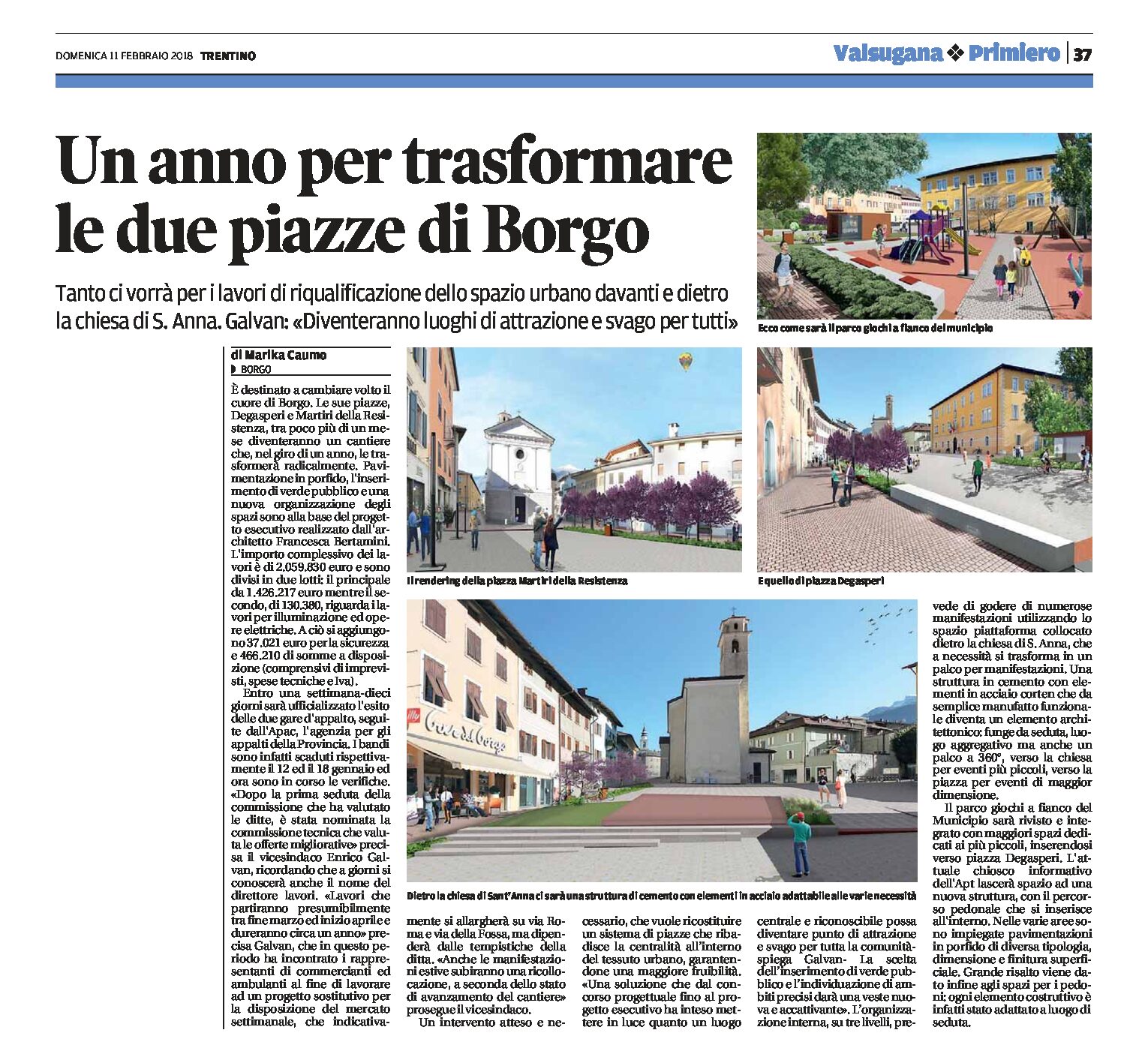 Borgo: un anno per trasformare le due piazze