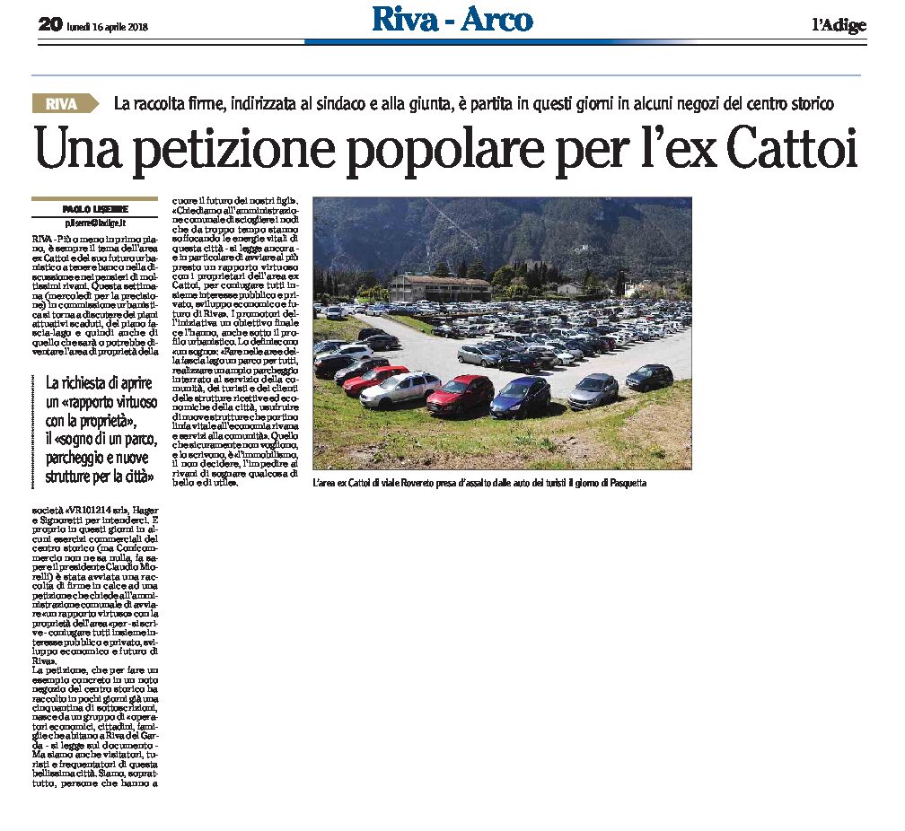 Riva: petizione popolare per l’ex Cattoi
