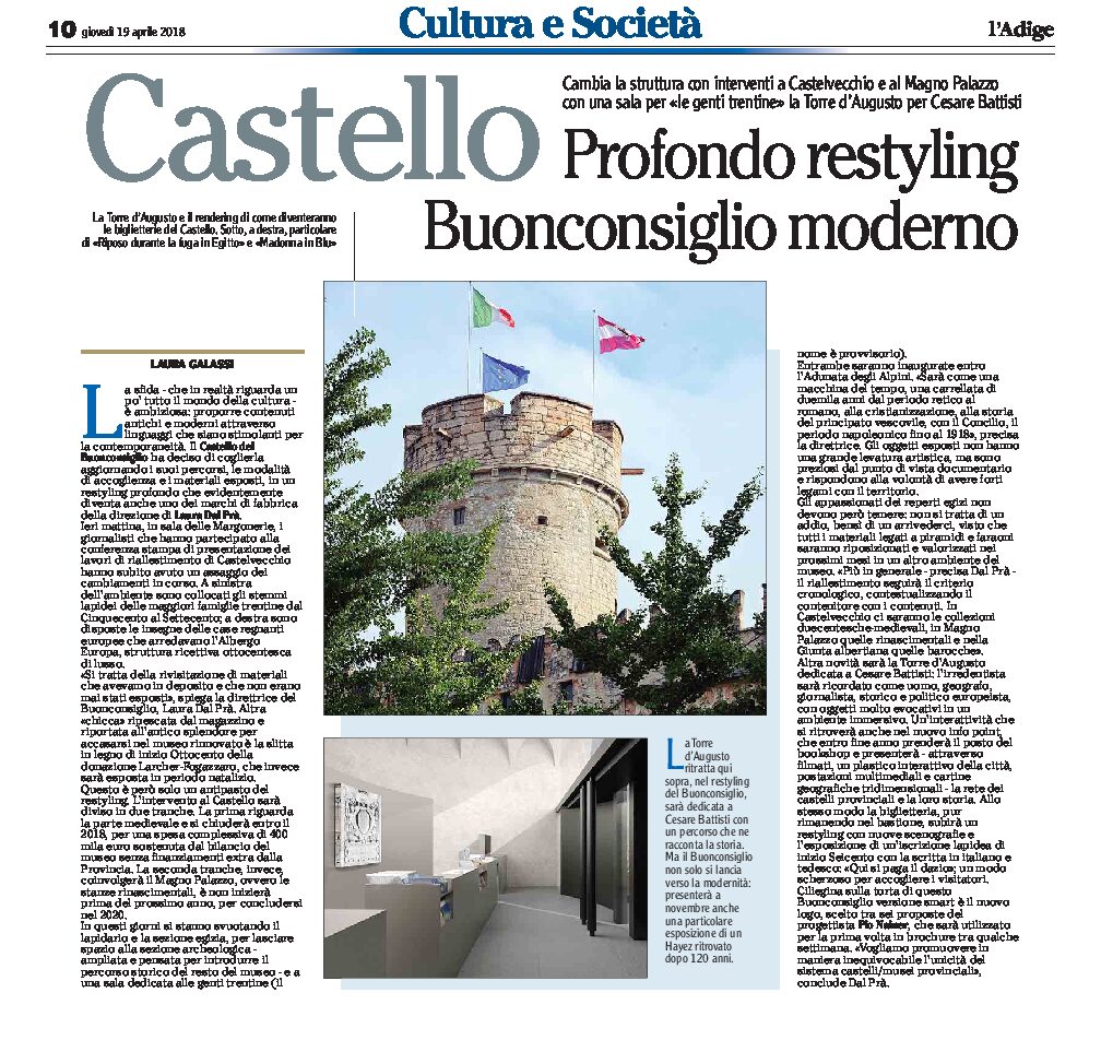 Trento: Castello del Buonconsiglio moderno, profondo restyling