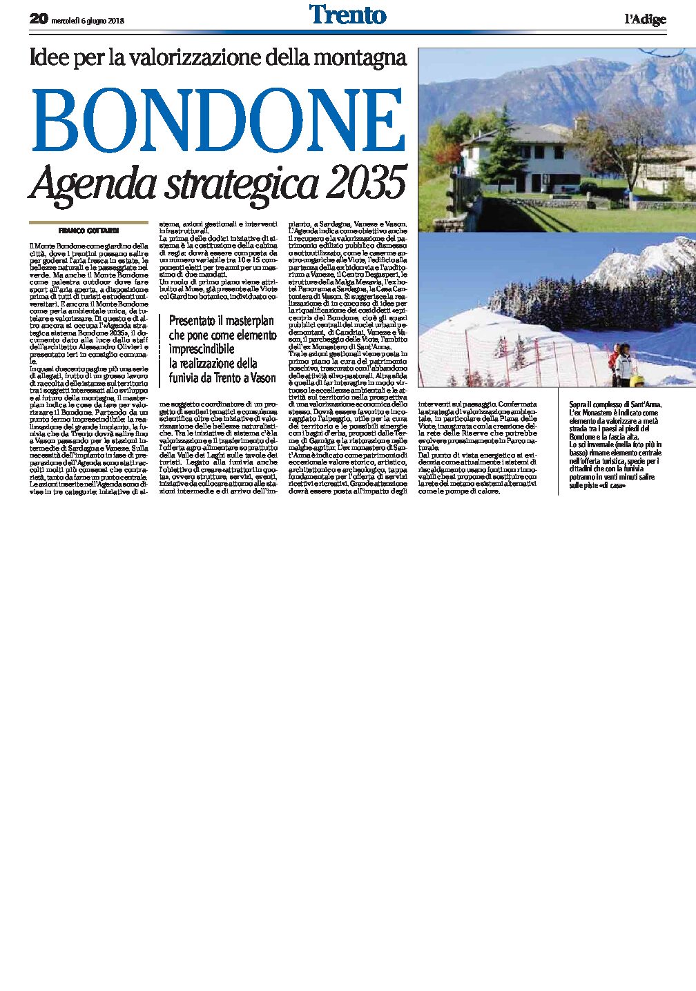 Bondone: presentato il masterplan “Agenda strategica 2035”