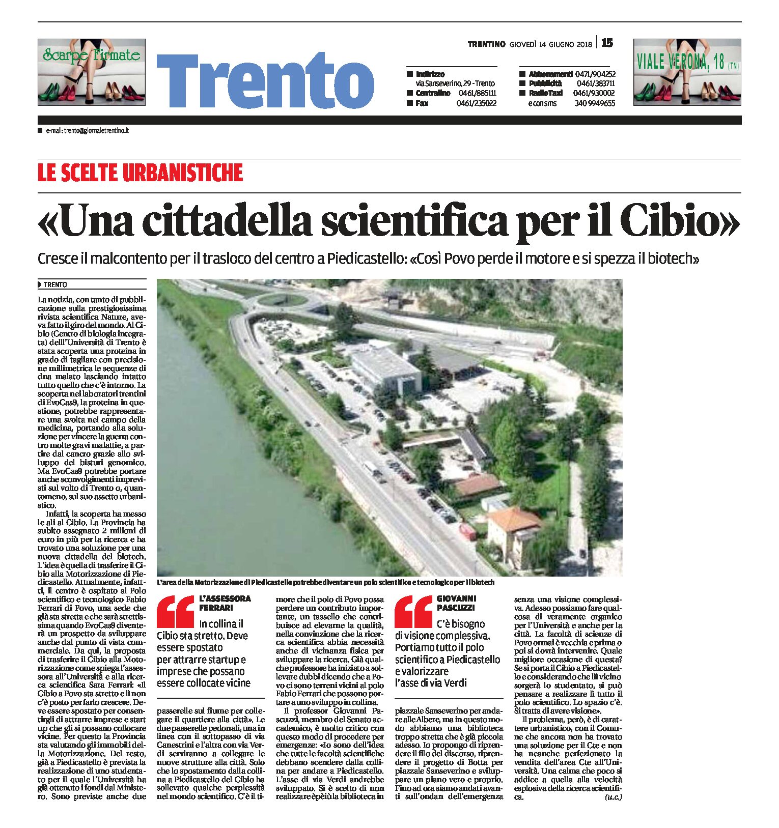 Trento, Piedicastello: una cittadella scientifica per il Cibio