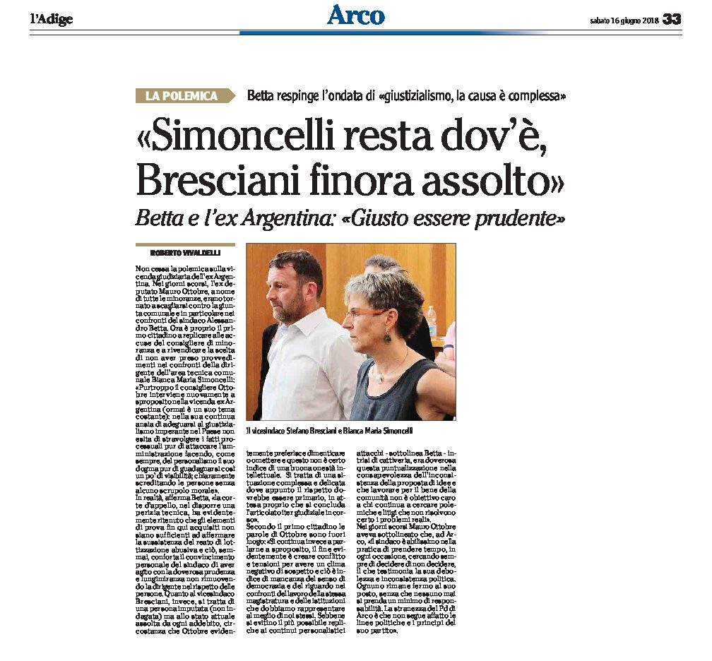 Arco, ex Argentina: Simoncelli resta