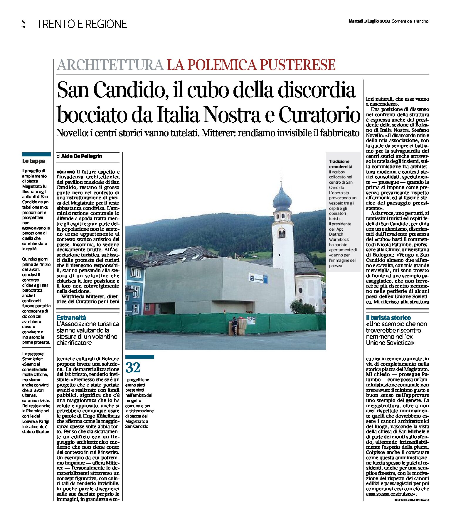 San Candido: il cubo della discordia, bocciato da Italia Nostra e Curatorio