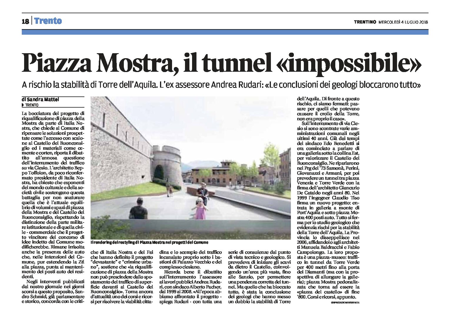 Trento, piazza Mostra: il tunnel “impossibile”.