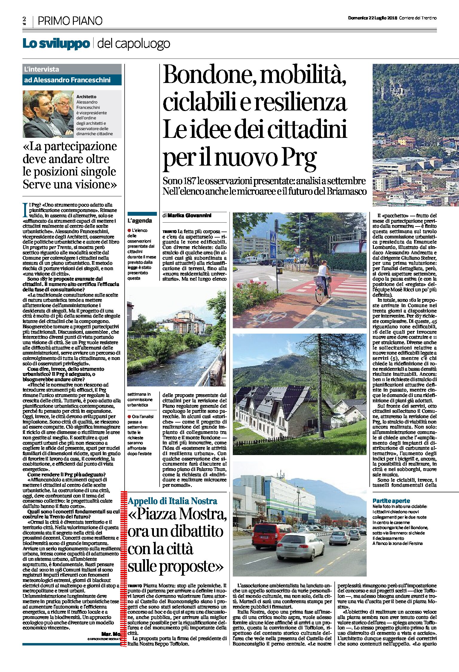 Trento, piazza Mostra: appello di Italia Nostra “un dibattito con la città sulle proposte”