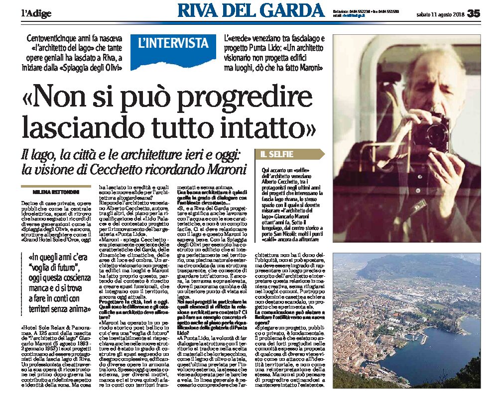 Riva: il lago, la città e le architetture di ieri e oggi. La visione di Cecchetto, ricordando Maroni