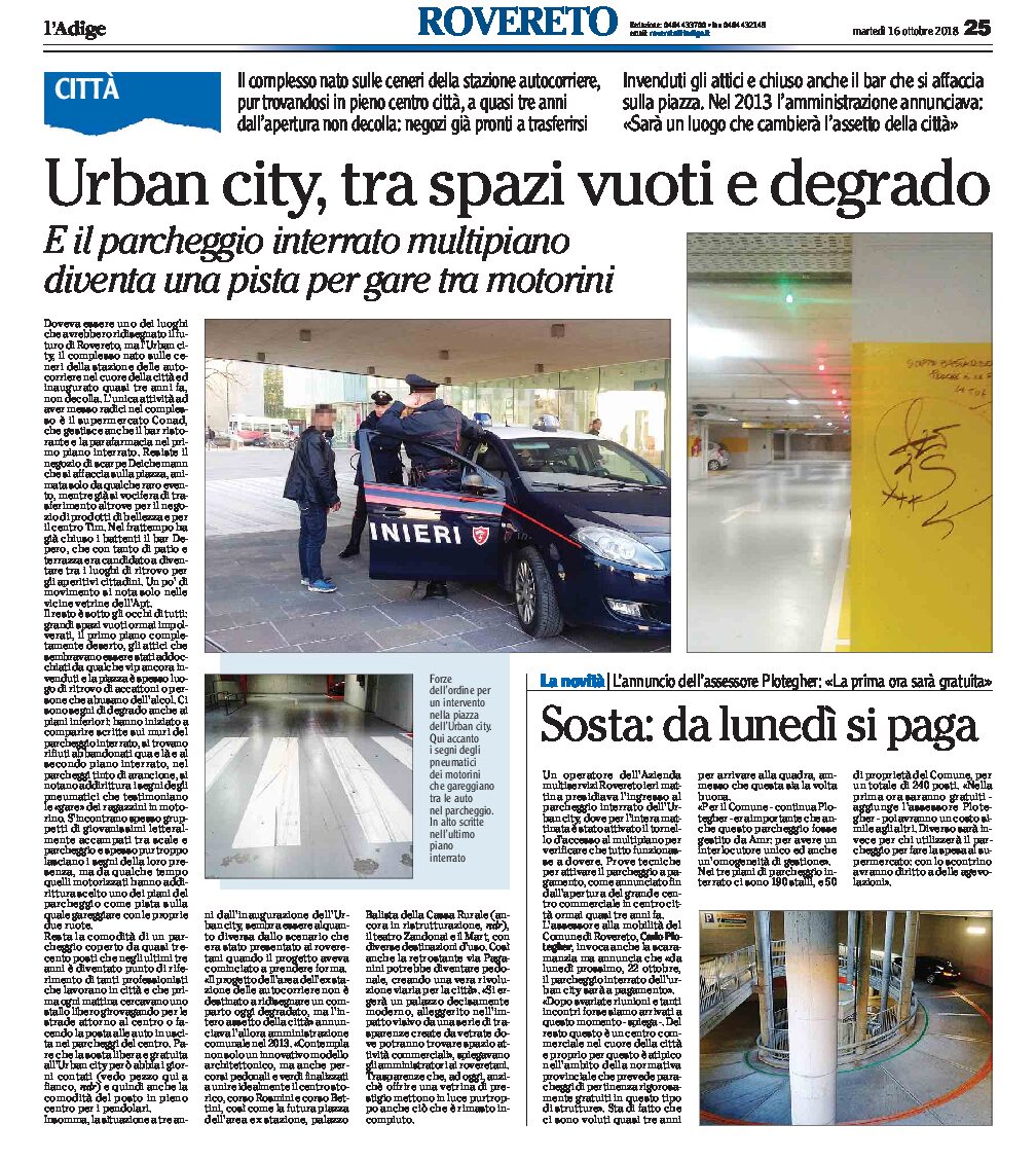 Rovereto: l’Urban city, tra spazi vuoti e degrado, non decolla