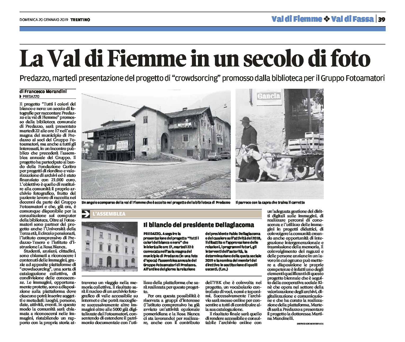 Predazzo e Val di Fiemme: in un secolo di fotografie in bianco e nero. Progetto di crowdsourcing