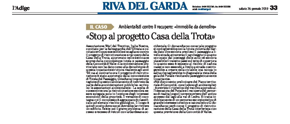 Garda, Casa della Trota: stop al progetto. Ambientalisti contro il recupero
