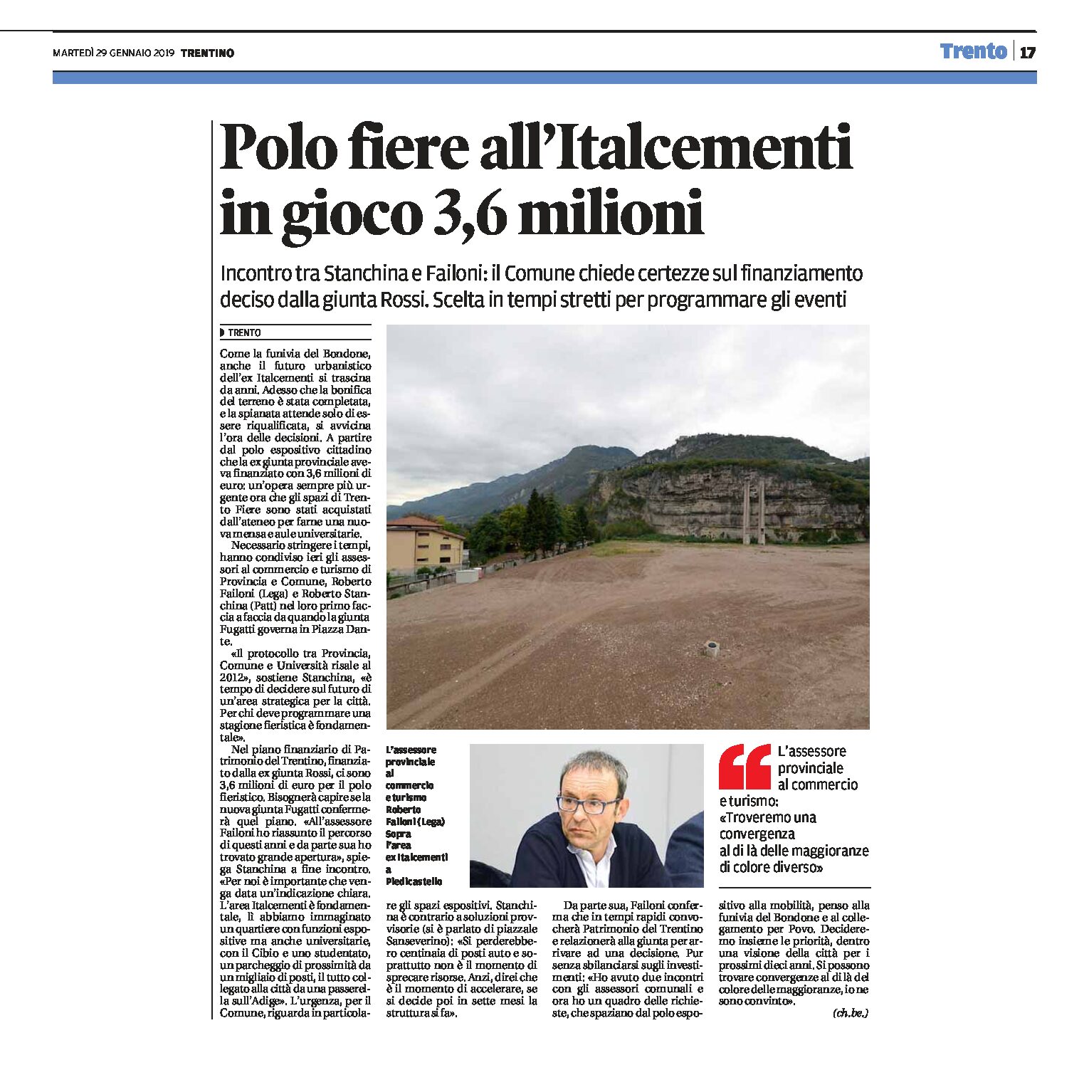 Trento: Polo fiere all’ex Italcementi, in gioco 3,6 milioni