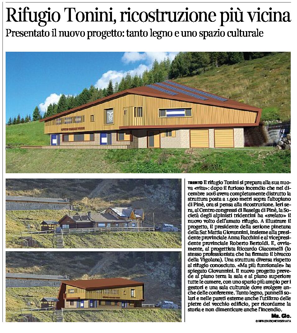 Rifugio Tonini: ricostruzione più vicina. Presentato il progetto