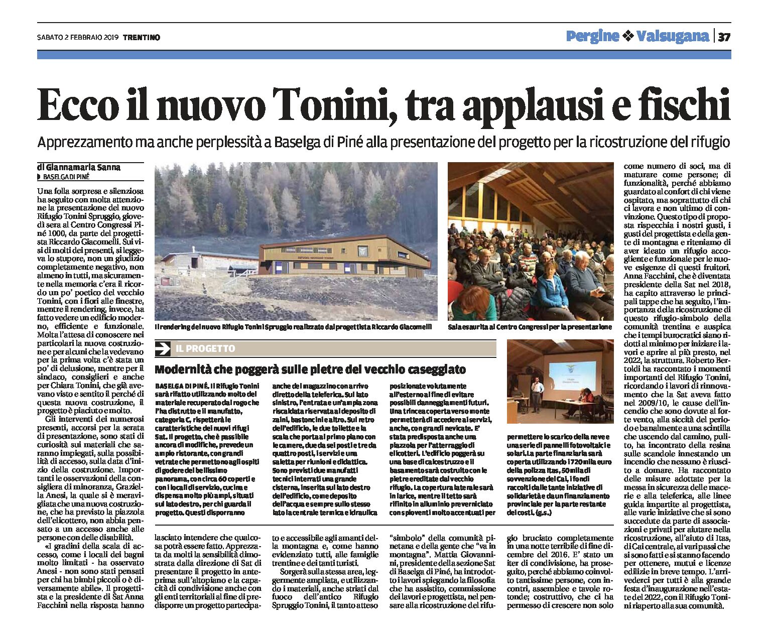 Rifugio Tonini: presentazione del progetto tra applausi e fischi