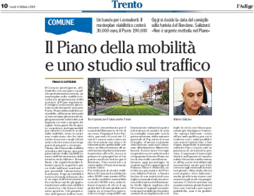 Trento, viabilità: il Piano della mobilità e uno studio sul traffico. Un bando per i consulenti
