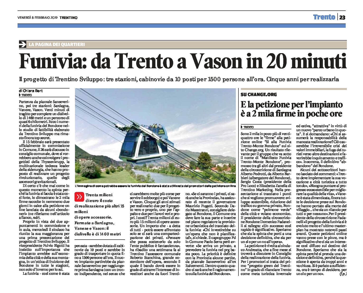 Funivia Trento-Bondone: da Trento a Vason in 20 minuti. Progetto di Trentino Sviluppo