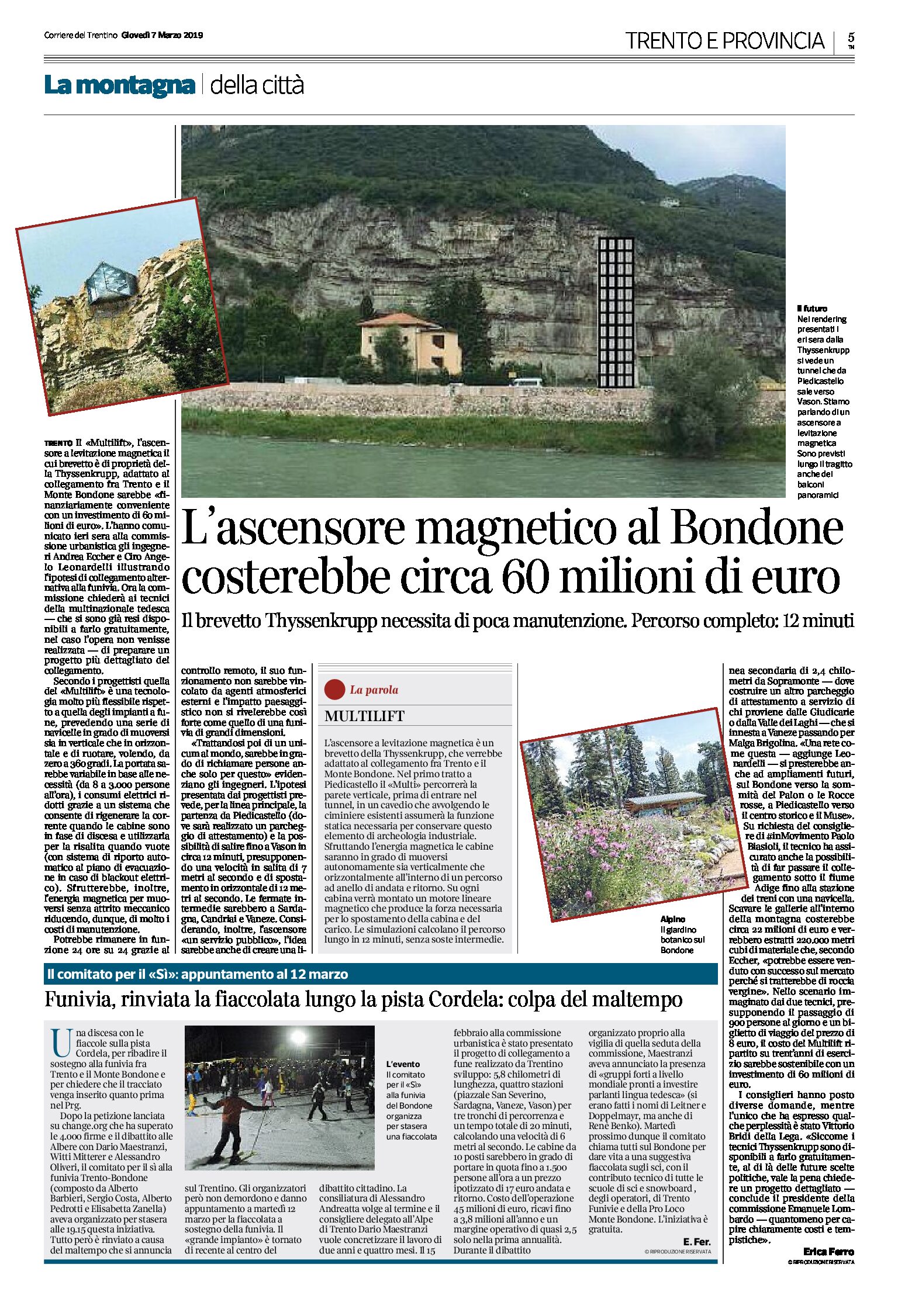 Trento-Bondone: l’ascensore magnetico costerebbe circa 60 milioni di euro. Percorso 12 minuti