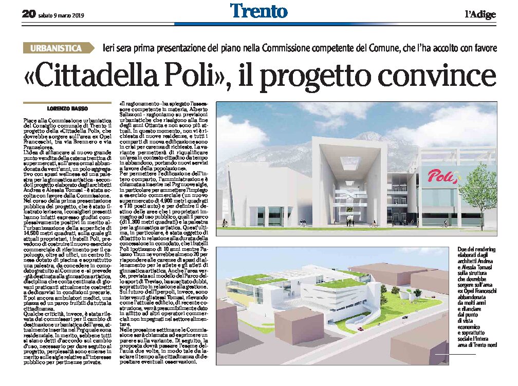 Trento nord: “Cittadella Poli”, il progetto convince