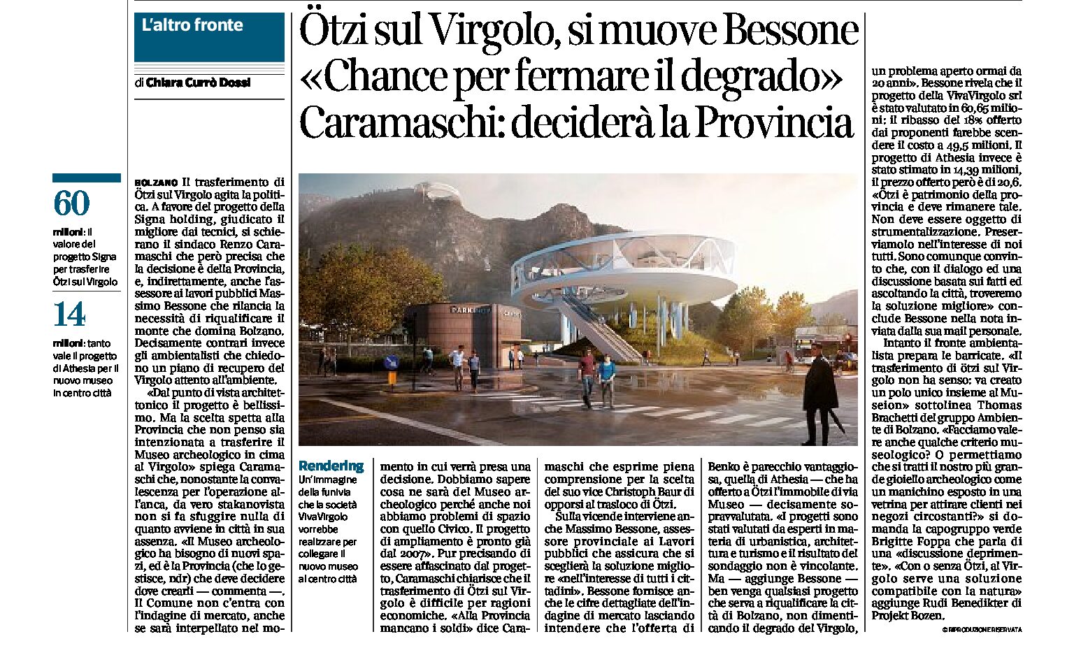 Bolzano: Ötzi sul Virgolo